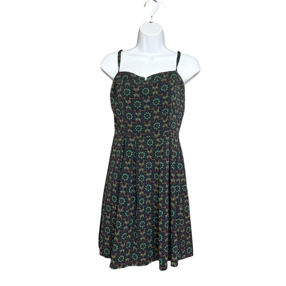 Kismet Dark Print Floral Sweetheart Strappy Sundress Dress Size M
